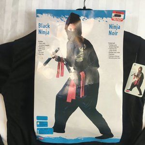 Black Ninja Boys Child Kid Halloween Costume Size 12 to 14 Fun World New